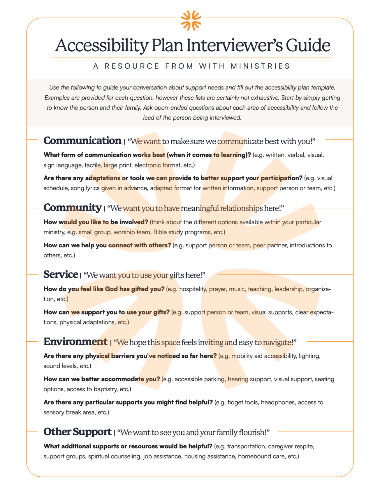 LOGO Accessibility Plan Interviewer_s Guide